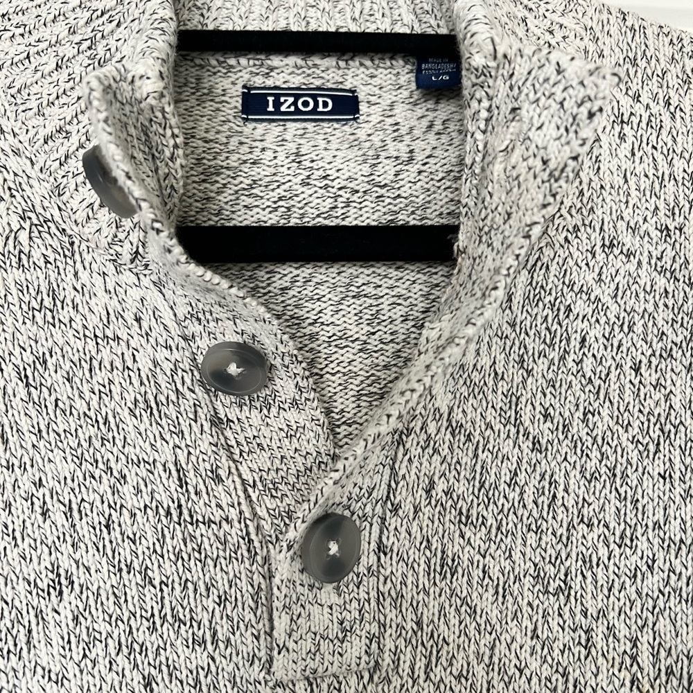Men's IZOD Marled Button-Mock Sweater - Picture 2 of 5